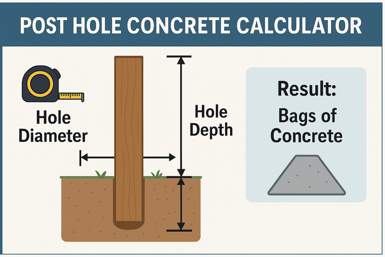 Post Hole Concrete Calculator