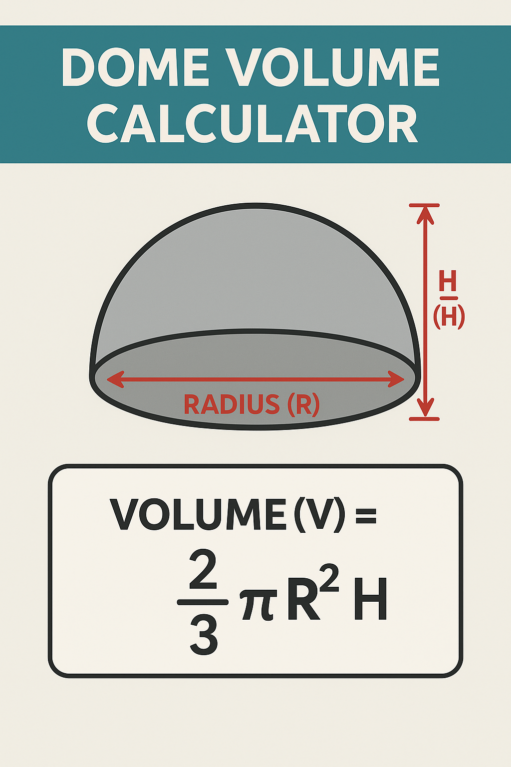 dome volume calculator