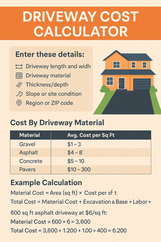 driveway cost calculator