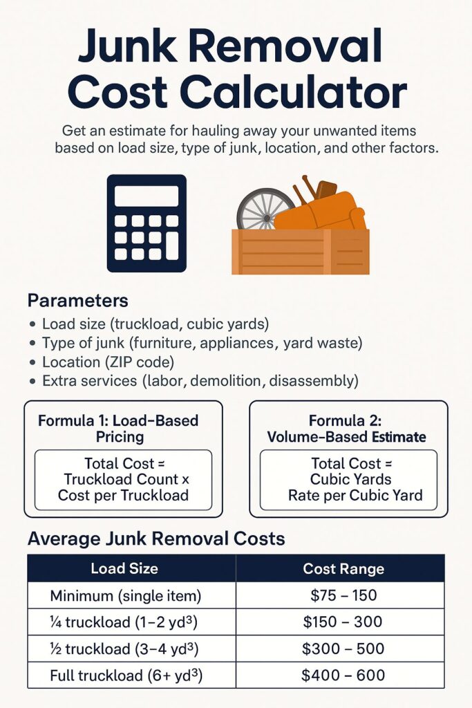 junk removal cost calculator