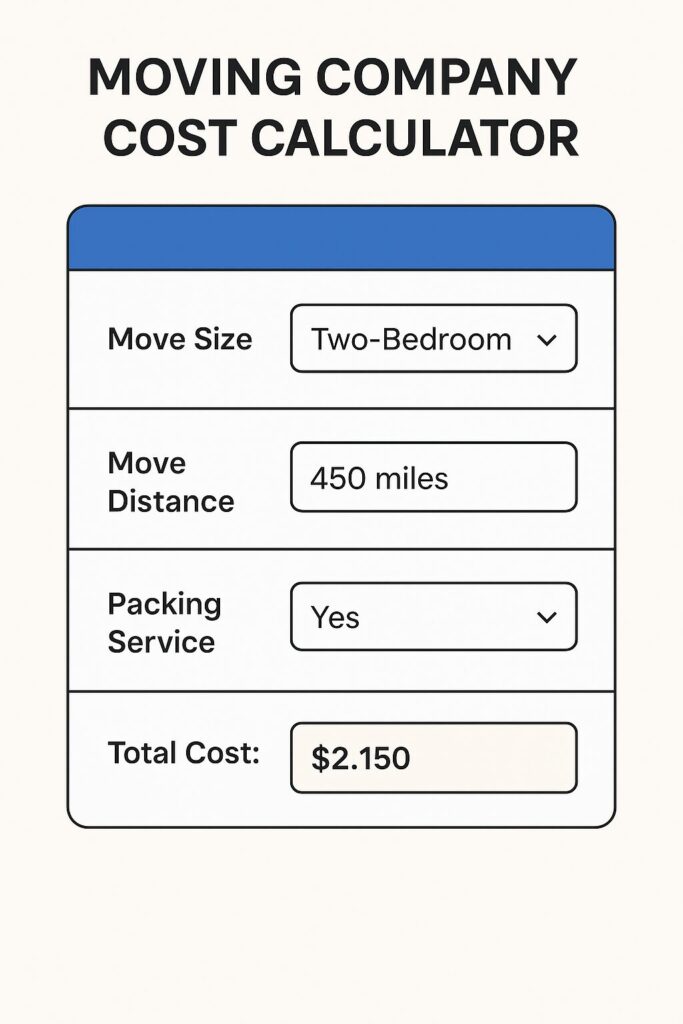 moving company cost calculator